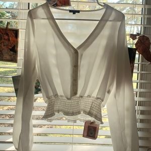 White Cropped Blouse